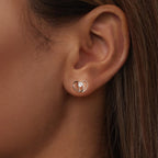 925 Sterling Silver White Gold Plated Pavé Setting CZ Earrings