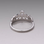 925 Sterling Silver Pavé Setting CZ White Gold Plated Ring Size 6 for Women