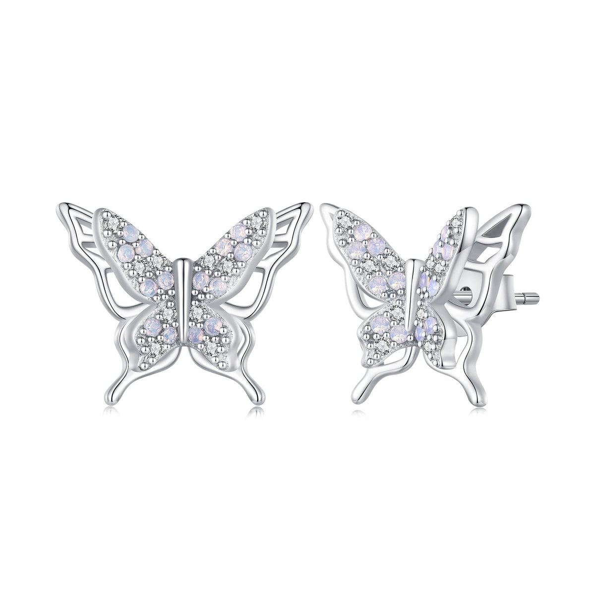 925 Sterling Silver Opal Nanometer Stone Earrings for Women