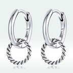 925 Sterling Silver & Oxidized Silver Earrings for Women