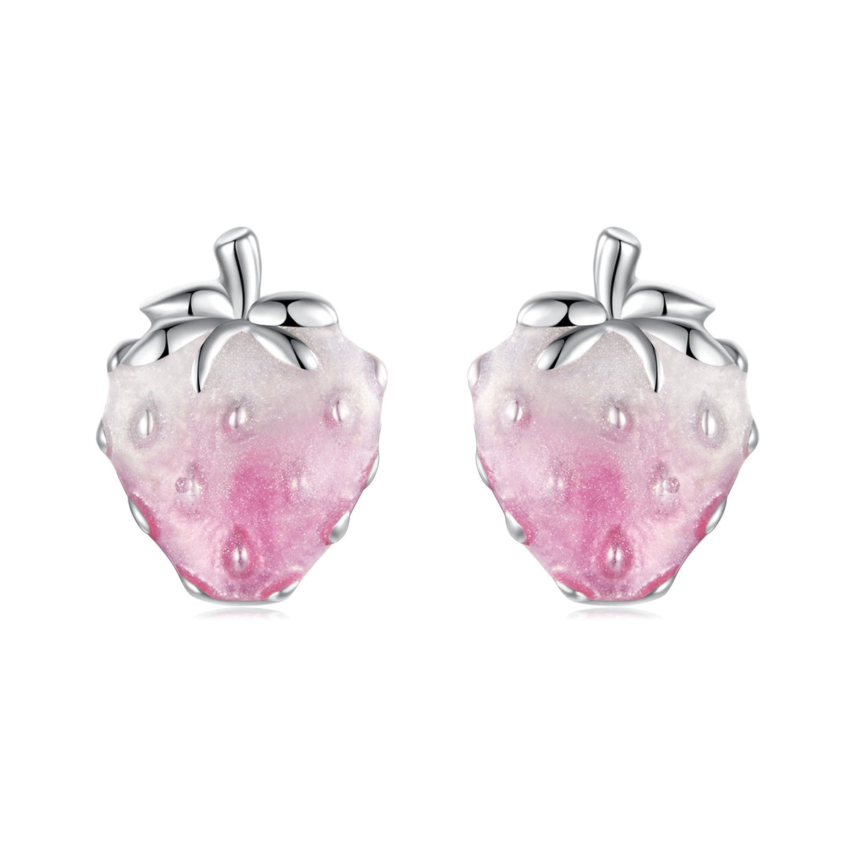 925 Sterling Silver White Gold Plated Enamel Earrings