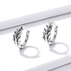 S925 Oxidized Silver Earrings 1.2*0.5cm for Women