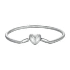925 Sterling Silver + Pavé Setting White Gold Bracelet 17.0cm for Women