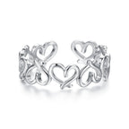 925 Sterling Silver and White Gold Plated Ring for Women
