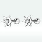 925 Sterling Silver Earrings with Pavé Setting and Oxidized Finish