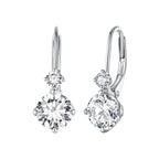 925 Sterling Silver Moissanite Earring with Pavé Setting, 6.5mm, for Women