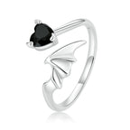 925 Sterling Silver Oxidized Pavé Setting CZ Ring