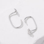 S925 Silver Brass and White Gold Plated 1.4cm Earrings for Women