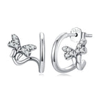 925 Sterling Silver Earrings with Pavé Setting CZ