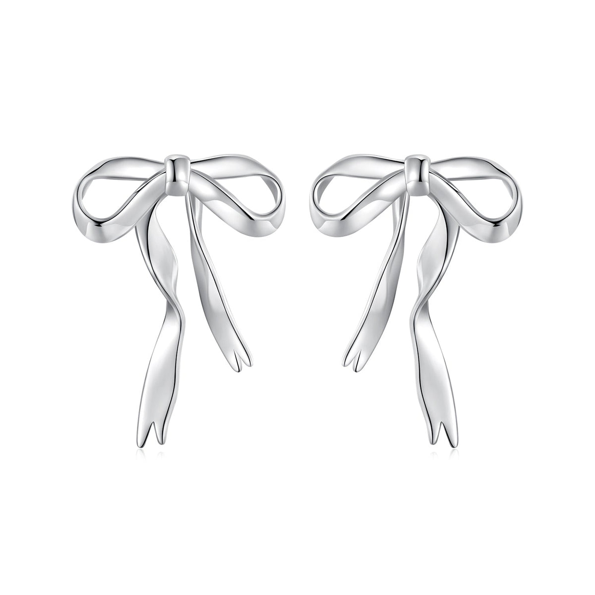 925 Sterling Silver Earrings with White Gold Plating - 1.8x1.3cm for Women