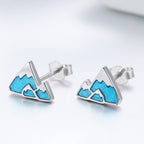 S925 Sterling Silver Earrings 0.7*0.9cm with Plated Platinum and Enamel