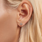 925 Sterling Silver Moissanite Earrings, 0.3cm, White Gold Plated, for Women