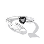 925 Sterling Silver Oxidized Pavé Setting CZ Ring