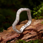925 Sterling Silver White Gold Plated Moissanite Size 6 Ring for Women
