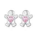 925 Sterling Silver Earrings with Pavé Setting CZ - 10x9mm for Women