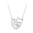 925 Sterling Silver Necklace with 19*18mm Pavé Setting CZ Pendant