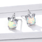 S925 Sterling Silver Earrings with Translucent Opal