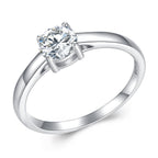925 Sterling Silver Moissanite Ring 0.6 Carat Size 6 for Women