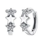 925 Sterling Silver Earrings with Pavé Setting CZ in Oxidized Silver