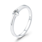 925 Sterling Silver Ring for Women Size 6.0 with Pavé Setting CZ