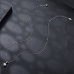 925 Sterling Silver Moissanite Necklace 40+5cm with White Gold Plating for Women