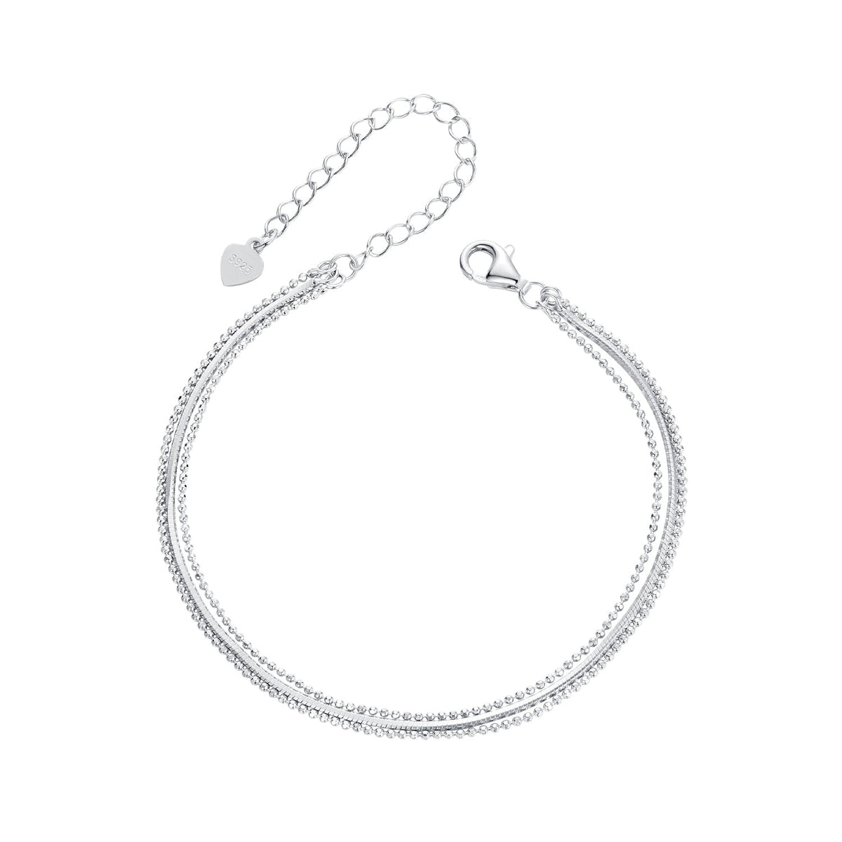 925 Sterling Silver & White Gold Plated Bracelet