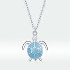 925 Sterling Silver Adjustable Necklace with Pavé CZ and Enamel, 44cm