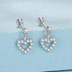 925 Sterling Silver White Gold Plated Pavé CZ Earrings