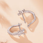 925 Sterling Silver White Gold Plated CZ Earrings for Women