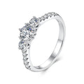925 Sterling Silver White Gold Plated Moissanite Ring Size 6 for Women