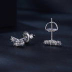925 Sterling Silver Moissanite 0.01 Carat Earrings Size 4*9mm for Women