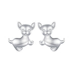 925 Sterling Silver Earrings Plated Platinum 10*12mm for Women