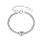 925 Sterling Silver & 1 Carat Moissanite & CZ White Gold Plated Bracelet for Women