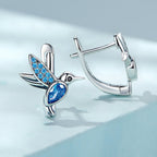 925 Sterling Silver Earrings with Pavé Setting and Oxidized Finish for Women