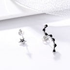 925 Sterling Silver Earrings with Pavé Setting CZ - 2.3cm Height