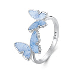 925 Sterling Silver Enamel Plated White Gold Ring for Women