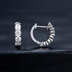 S925 Sterling Silver Moissanite Earrings, 1.3cm, Platinum Plated, for Women
