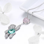 925 Sterling Silver Necklace 38-45cm with 3.1*1.3cm Pendant for Women