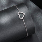 925 Sterling Silver Plated White Gold Moissanite Bracelet for Women