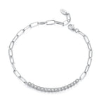 925 Sterling Silver + Moissanite White Gold 21cm Bracelet for Women