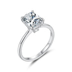 925 Sterling Silver White Gold Plated 3ct Moissanite Size 6 Ring for Women