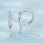 925 Sterling Silver Plated White Gold Earrings with CZ for Women