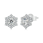 925 Sterling Silver Pavé Setting CZ Platinum Plated Earrings
