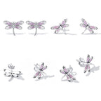 925 Sterling Silver Enamel Process Earrings with Pavé Setting CZ for Women