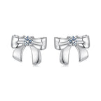 925 Sterling Silver Moissanite Earrings 0.3 cm for Women