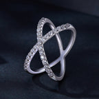 S925 Sterling Silver Moissanite Ring Size 8