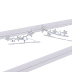 925 Sterling Silver Earrings with Plated Platinum and Pavé Setting CZ