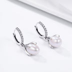 925 Sterling Silver Oxidized Silver Freshwater Pearl Earrings