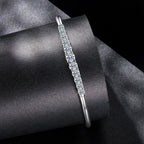 925 Sterling Silver & Moissanite White Gold Plated Bracelet with 0.5cm Moissanite for Women