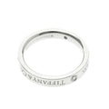 Tiffany & Co. Flat Band Ring — Platinum, Three Diamonds, No Filler